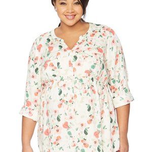 2X Motherhood Maternity Plus Size Floral Blouse